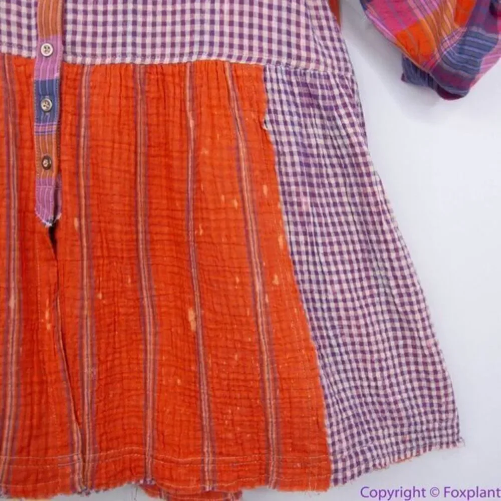 NEW Free People Moon Bay‎ Mixed Plaid Top, S